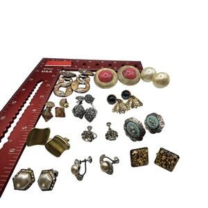 Earrings Vintage Mixed Lot Clip On Screwback Costume Multicolor Jewelry
